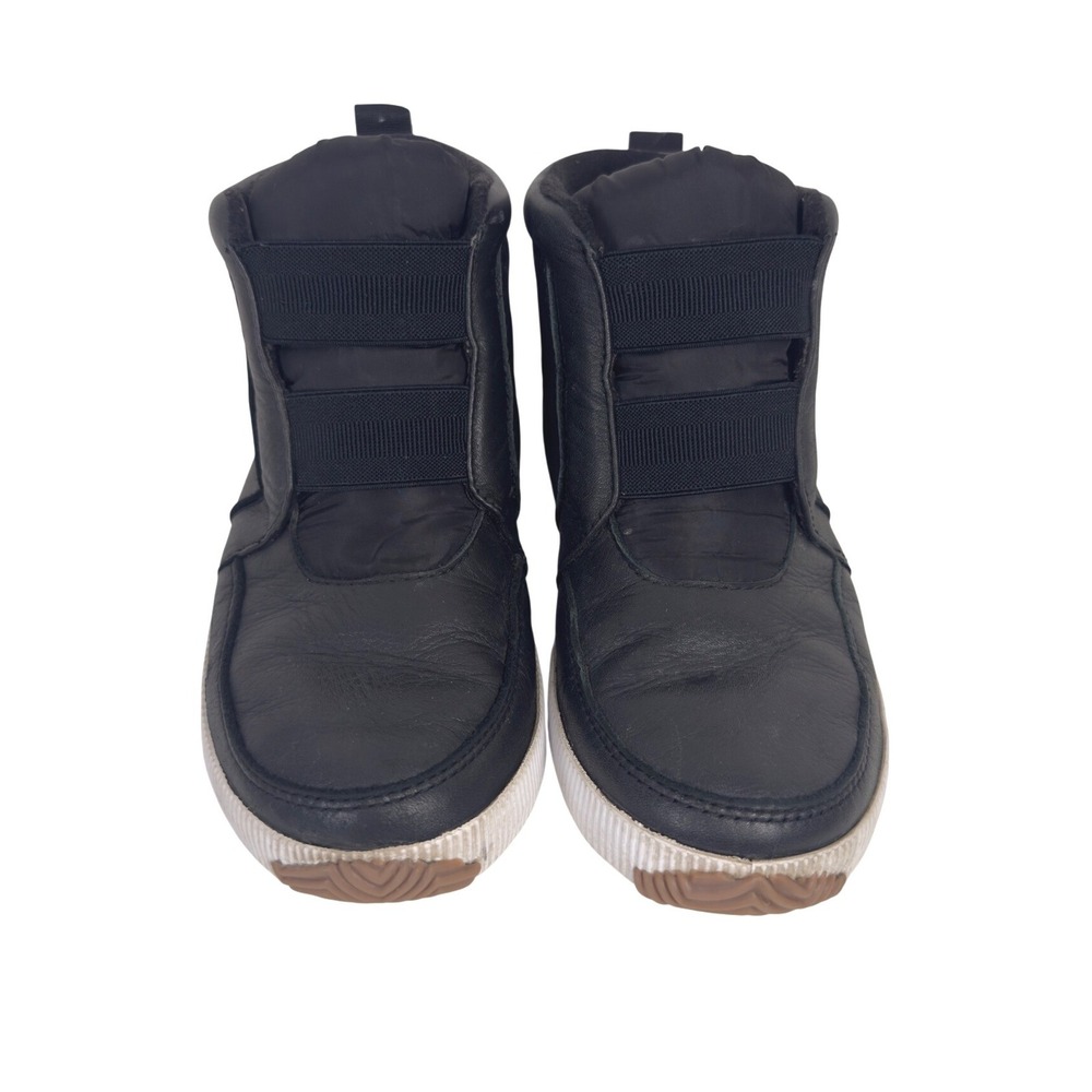 Sorel Out N About Plus Mid Boots Women's 8 Puffy Black Leather Ankle Winter Snow